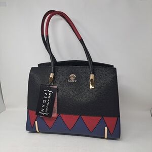LANY Large Black, Blue and Red Handbag